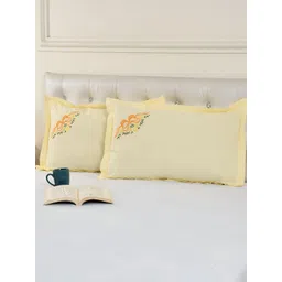 ZESTURE Yellow 2 Pcs Rectangle Cushion Covers-picture-25
