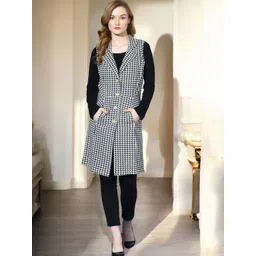 ZEUGEN Printed Shirt Collar Longline Shrug-picture-10