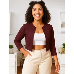 ZEUGEN Women Printed Crop Shrug-picture-22