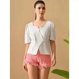 ZEUGEN Women Square Neck Puff Sleeve Top-picture-11