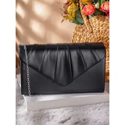 ZEVORA Embellished Leather Foldover Clutch-picture-36