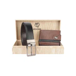 ZEVORA Leather Reversiable Belt And Wallet Gift Set-picture-21