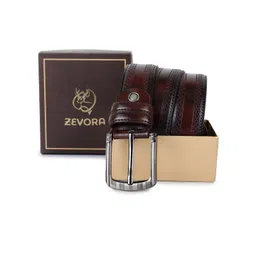 ZEVORA Men Textured Leather Belt-picture-21