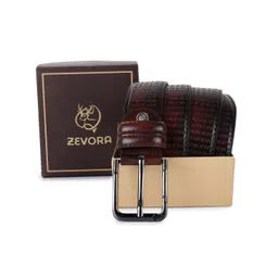 ZEVORA Men Textured Leather Belt-picture-24