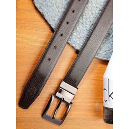 ZEVORA Men Textured Leather Reversible Belt-picture-34