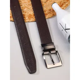 ZEVORA Men Textured Leather Reversible Belt-picture-41