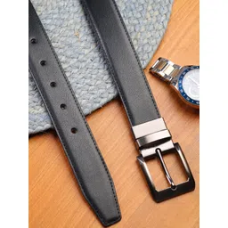 ZEVORA Men Textured Leather Reversible Belt-picture-36