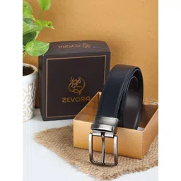 ZEVORA Men Textured Leather Reversible Belt-picture-25