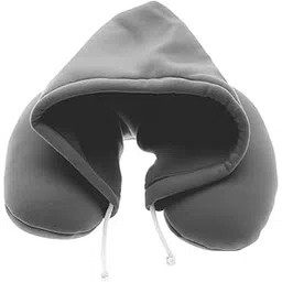 ZEXSAZONE Travel Neck Pillow: Ideal for Travelers, This Lightweight Neck Support Pillow Features Adjustable Straps and a Free Travel Pouch, ensuring Comfort During Flights or Long Drives, Grey Hoodie-picture-19