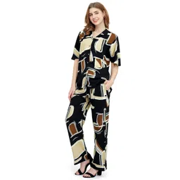 zeyo Women's Rayon Printed Night Suit Set Of Shirt & Pajama Set image 4