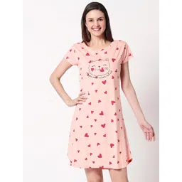 Zeyo Conversational Printed Pure Cotton Nightdress-picture-20