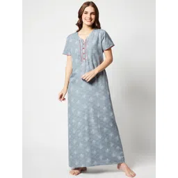 Zeyo Floral Printed Maxi Nightdress-picture-11