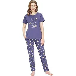 zeyo Night Suit for Women's Cookies & Cup Printed Cotton Night Dress of Top and Pajama Set 5772-picture-38
