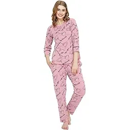 zeyo Night Suit for Women's Cup & Saucer Printed Cotton Night Dress of Top and Pajama Set 5788-picture-30