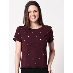 Zeyo Women Maroon Printed Top-picture-16