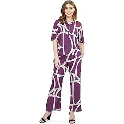 zeyo Women's Rayon Printed Night Suit Set Of Top & Pajama Set-picture-35