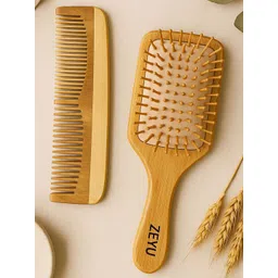 Zeyu Set Of 2 Bamboo Hair Brush & Comb-picture-32