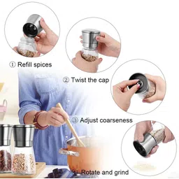 Zhart Salt Pepper Grinder, Spice Grinder Made of high Strength Glass. Suitable for Kitchen, Barbecue, Restaurant Accessories/Spices image 4