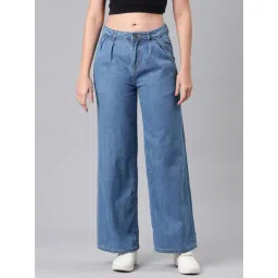 Zheia Blue Cotton Boxy Fit Jeans-picture-34