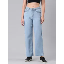 Zheia Blue Cotton Boxy Fit Jeans-picture-36