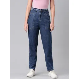 Zheia Blue Cotton Comfort Fit Jeans-picture-38