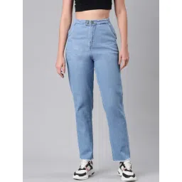 Zheia Blue Cotton Comfort Fit Jeans-picture-39