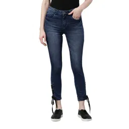ZHEIA Blue Cotton Skinny Fit Jeans-picture-32