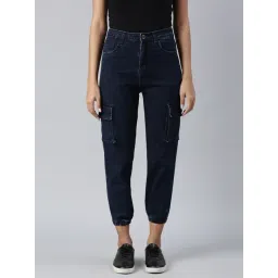 ZHEIA Blue Cotton Slim Fit Joggers-picture-21