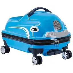 zhirk Small Cabin Suitcase (45 cm) 4 Wheels - kids Riding suitcase Children 3D Scooter Suitcase for kids - Blue-picture-16
