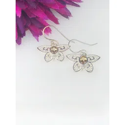 Zhupuk Silver-Plated Brass Crystals Drop Earrings-picture-27