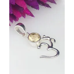 Zhupuk Silver-Plated Citrine Studded Geometric Pendants-image-43