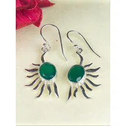 Zhupuk Silver-Plated Crystals Stone Studded Drop Earrings-picture-39