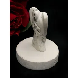 Zhupuk White Howlite Angel Showpiece image 2
