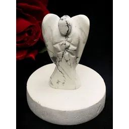 Zhupuk White Howlite Angel Showpiece image 5