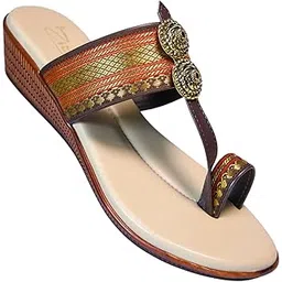 zibia Women's Synthetic Leather Comfort Fashion Sandal | Colour - Black-Maroon | Size - P-picture-28