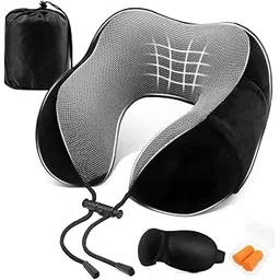 zibuyu ZIBUYU® Neck Pillow for Travel, Travel Pillow, U-shape Neck Pillow Airplane Travel Sleeping Neck Pillow Set with with Eye Mask, Ear Plugs & Storage Bag Pillow for Neck Pain-picture-12