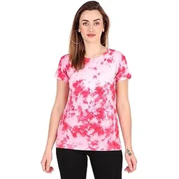 Zicada Women's Cotton Tie-Dye Printed Tshirt | Casual Half Sleeve T-Shirt | Active Wear for Women & Girls-picture-43