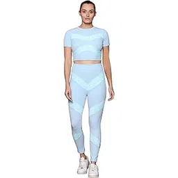 Zicada Women's Gym Running Sports Crop Top & Jeggings | Jogging wear | Workout Set | Co-ord Set For Girls & Women-picture-34