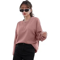 zilcon Women Fashion Trendy Waffle(Cotton) Button Down Neck Top Long Sleeves Long Top for Women Formal, Casual, Office, Date, Outing, Party Tops-picture-34