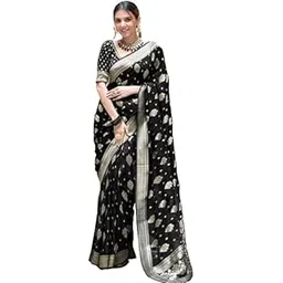 zilvira Women's Banarasi soft Silk Saree with Unstitched Blouse-picture-39