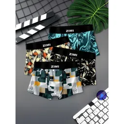 ZIMI LIFESTYLE Pack of 4 Printed Short Trunks-picture-23
