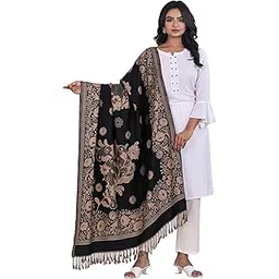 zingle Women's Kashmiri Warm Woolen Shawl, Printed Desgin, Reversable Shawl, Funda desgin, Pashmina Thread| Winter Wear|Handloom Desgin|-picture-51