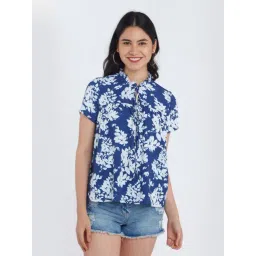 Zink London Blue Printed Top-picture-35