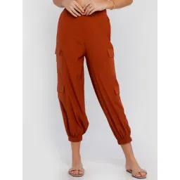 Zink London Brown Regular Fit Cargo Pants-picture-31