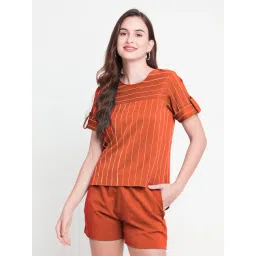 Zink London Brown Striped Top-picture-22