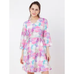 Zink London Multicolor Printed Fit & Flare Dress-picture-38