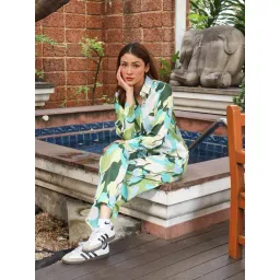 Zink London Off-White & Green Printed Shirt-picture-22