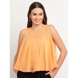 Zink London Peach-Coloured Regular Top-picture-20
