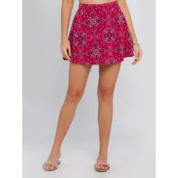 Zink London Pink Printed Skirt-picture-46