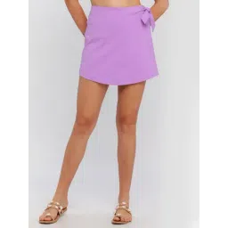 Zink London Purple High Rise Shorts-picture-16